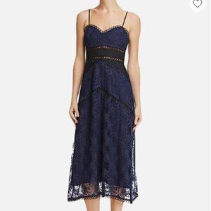 Sau Lee Layla Eyelet Prom‎ Evening Dress in Navy sz 0